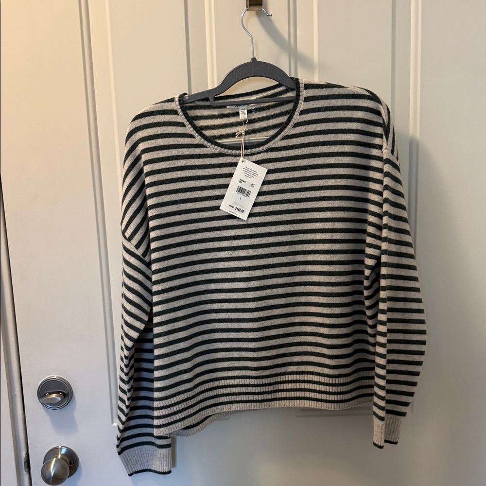 Splendid Gray and Cream Striped Top